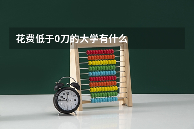 花费低于0刀的大学有什么