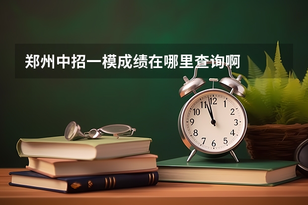 郑州中招一模成绩在哪里查询啊