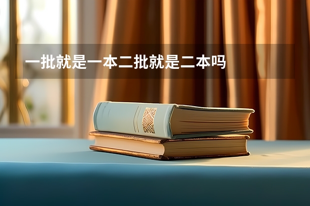 一批就是一本二批就是二本吗