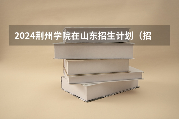 2024荆州学院在山东招生计划（招多少人）