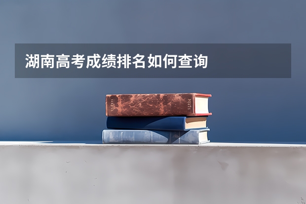 湖南高考成绩排名如何查询