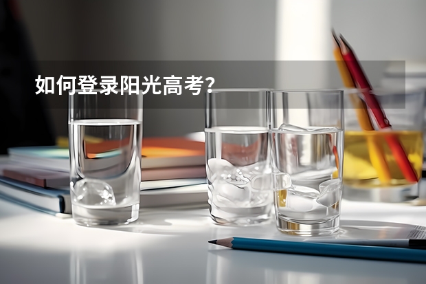如何登录阳光高考？